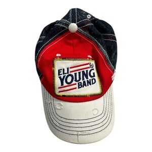 Eli Young Band Trucker Hat Mesh Red White Blue Snapback Adjustable Cap